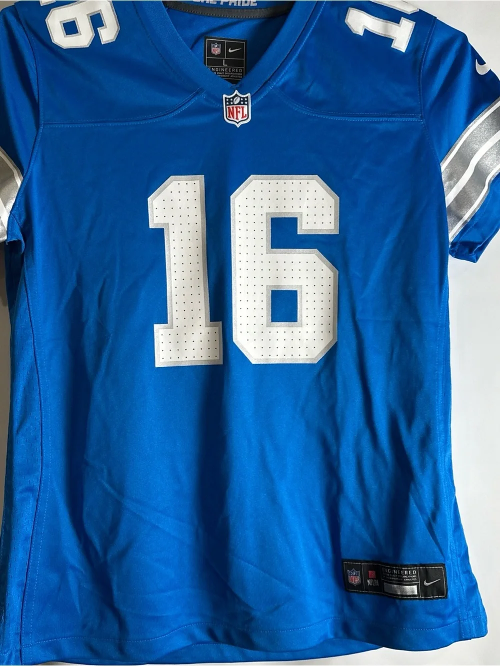 NFL Detroit Lions Jarred Goff #16 Kids Nike Football Jersey with White Numbers